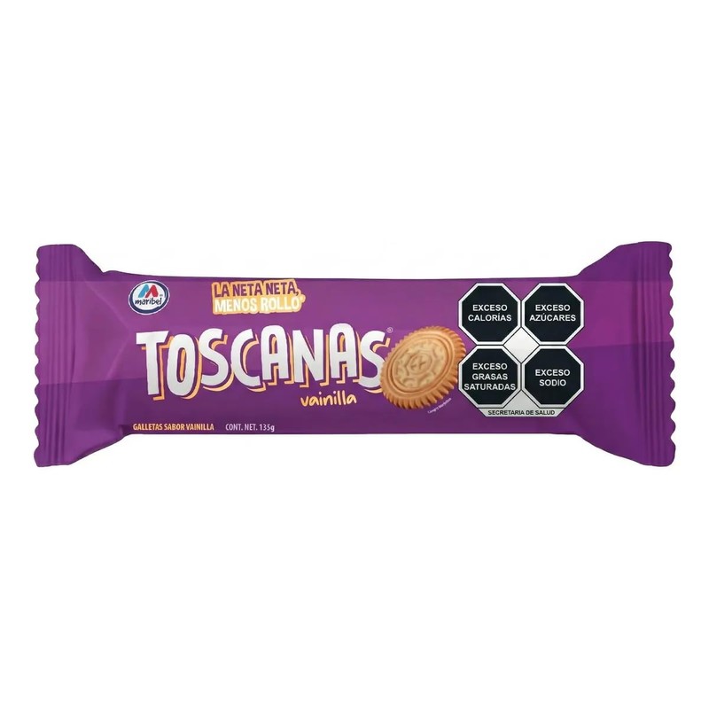 Maribel Toscana Galletas Dulces Vainilla 135g sin Relleno Crujientes Tradicionales