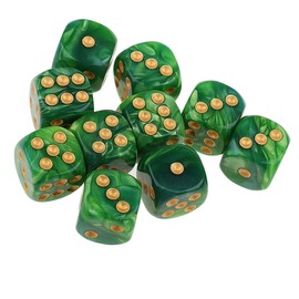 Yiotfandoll 10PCS Polyhedral D6 Dice 16mm Acrylic Game Dice for RPG MTG DND Table Games (Green Yellow)