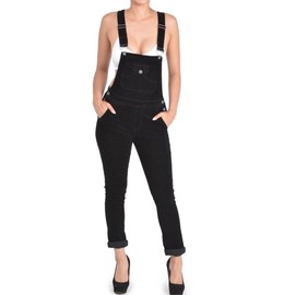 G-Style USA Women's Corduroy Overalls RJHO446 - Black - Small - S1G