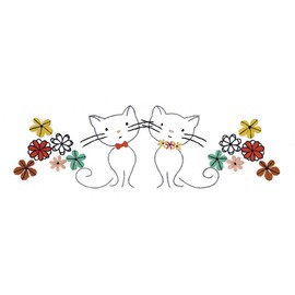 Tobin T232136 Stamped Pillowcase Pair for Embroidery, 20 by 30-Inch, Retro Cats