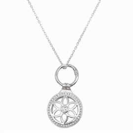 Airtag Necklace for Adults, Metal Jewelry Chain Airtag Holder Necklace for Women Men GPS Tracker Necklace Compatible with Air Tag (Silver)