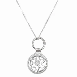 Airtag Necklace for Adults, Metal Jewelry Chain Airtag Holder Necklace for Women Men GPS Tracker Necklace Compatible with Air Tag (Silver)
