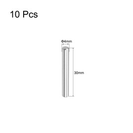sourcing map 10Pcs 4mm x 30mm Dowel Pin 304 Stainless Steel Pegs Support Shelves Silver Tone