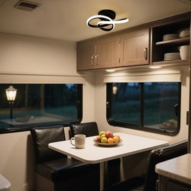 LED RV Interior Lighting (Dia: 10.2''), 12V RV Pendant Light Fixture with Switch - 4000K Cool White, Dimmable Ceiling Light for RV Motorhome Camper Di