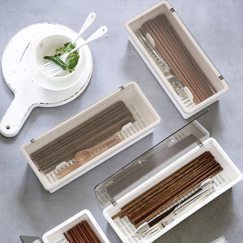 JMYDecor Food Storage Box Cutlery Utensil Storage Box with Lid