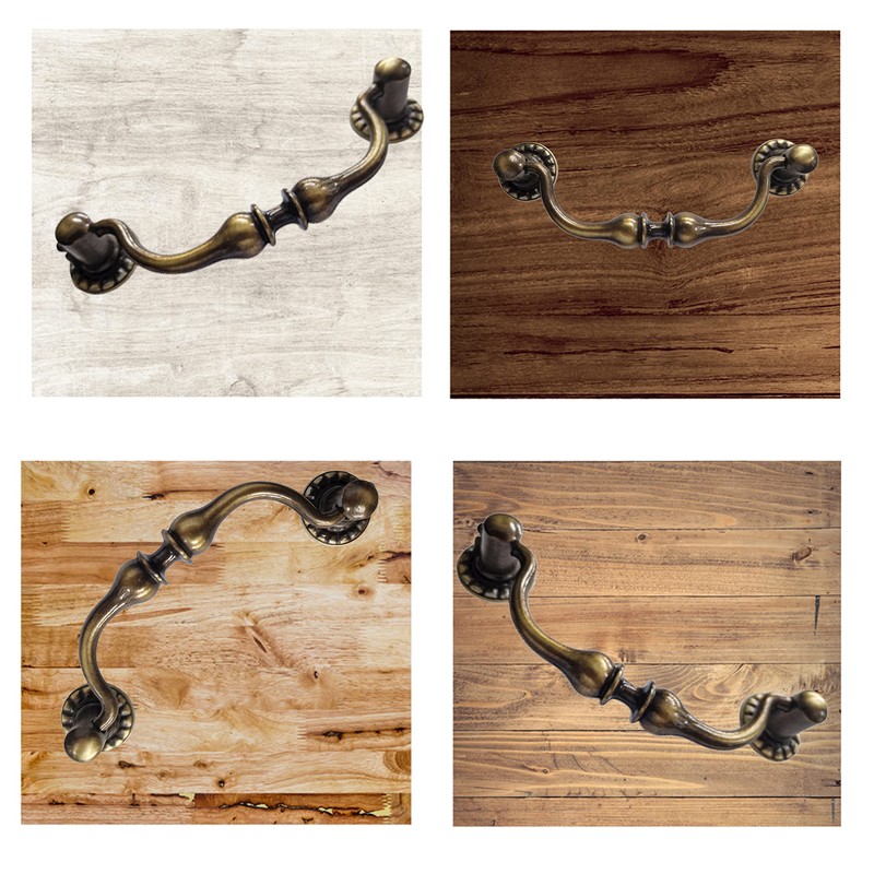 Universal Hardware Vintage Brass Drawer Handle Solid Cabinet Drop Swan