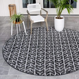 Sabrina Soto Sabrina Soto Outdoor Collection Area Rug - Aston (8' Round, Black/ Ivory)
