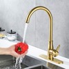 Kohonby Brushed Gold Kitchen Faucet ，Modern High Arc Bar Sink