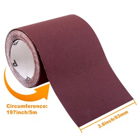 SIQUK Sandpaper Roll 5m x 93mm Aluminum Oxide Sanding Paper for Automotive and Woodwork, 180 Grit