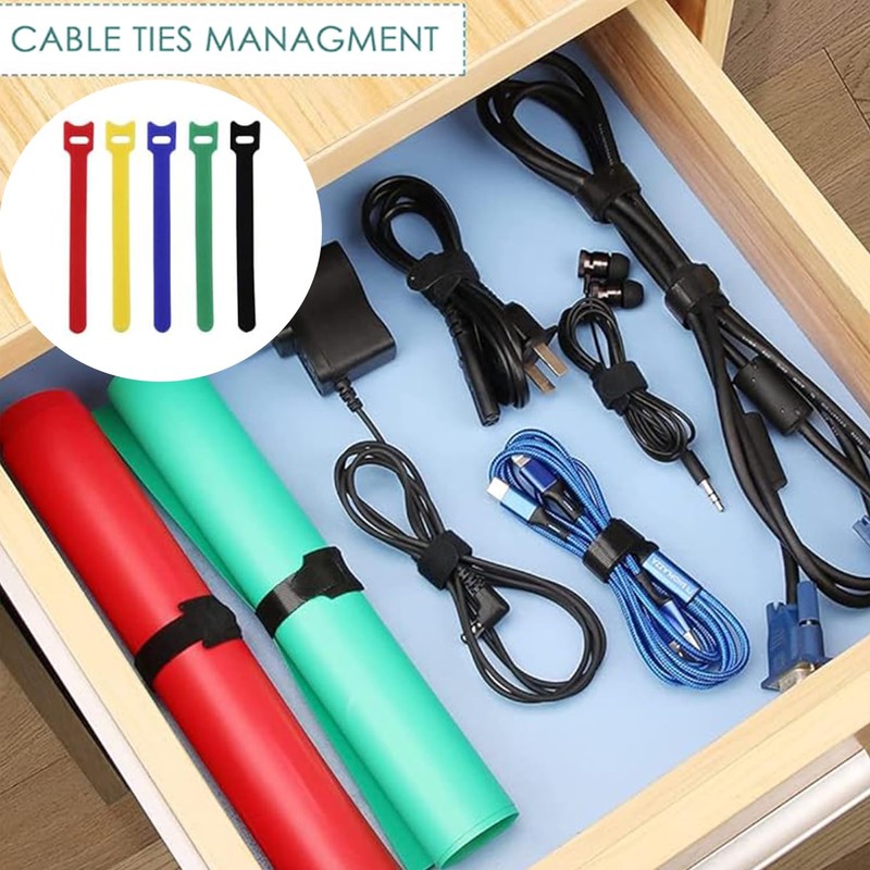 Roczential 100 reusable zip ties | 5 colors of heavy-duty