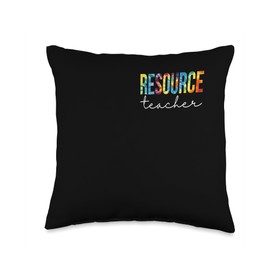 BWILI Tie Dye School Gifts & Apparel. Resource Teacher Women for Work Tie Dye Appreciation Day Throw Pillow, 16x16, Multicolor