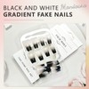 Cosmeria Press On Nails, 24 Pieces Black Artificial Nails Including