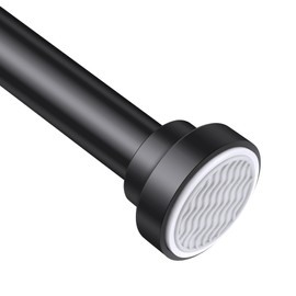 Suranew Heavy Duty Tension Rod 29-75" Rust-Resistant Shower Curtain Rod, No Drill Stainless Steel Spring Rod with Extra-Wide Non-Slip Pads for Bathroom/Kitchen/Closet