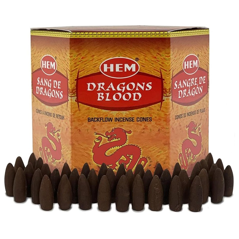 Dragons Blood Hem Backflow Incense Cones for Waterfall Aromatic Smoke