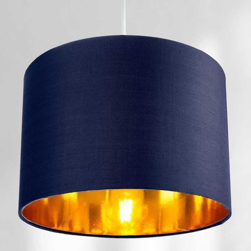Contemporary and Chic Midnight Blue Cotton 10" Table or Pendant