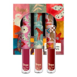 Set De Labiales Yuya Acabado Mate Larga Duración 3pz De 2.5g