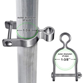 Insaga 304 Stainless Steel Chain Link Fence Gate Frame Female Hinge for Chain Link Fence Post, 2pcs Post Female Hinges with 5/8'' fit 1-3/8''Outer Diameter Post/Pipe, Bolt/Nut Included