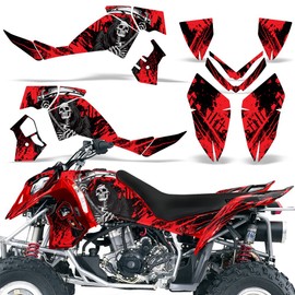 Wholesale Decals ATV Graphics kit Sticker Decal Compatible with Polaris Outlaw 500/525 2006-2008 - Reaper V2 Red
