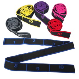 GIMIRO Segmented Resistance Band for Yoga, Pilates, Dance, Stretching, Rehabilitation, 10 Loops, Dark Blue