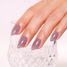 Imtiti Jelly Gel Nail Polish, 15ML Light Purple Sheer Jelly Gel Polish Soak Off LED UV Nail Gel Polish Mauve Chiffon Translucent Gel Nail Polish Nail Starter Manicure Salon Nail Kit