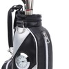 Mini Desktop Golf Bag Pen Clock Zinc Alloy PU Leather