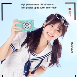 Jectse 1080P Digital Camera, 56MP Point and Shoot with 8X Digital Zoom, 2.8 Inch Display, Green