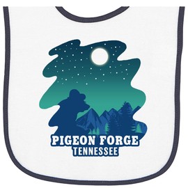 inktastic Smoky Mountains Pigeon Forge Tennessee with Bear Baby Terry Cloth Bib White and Navy 3b21d