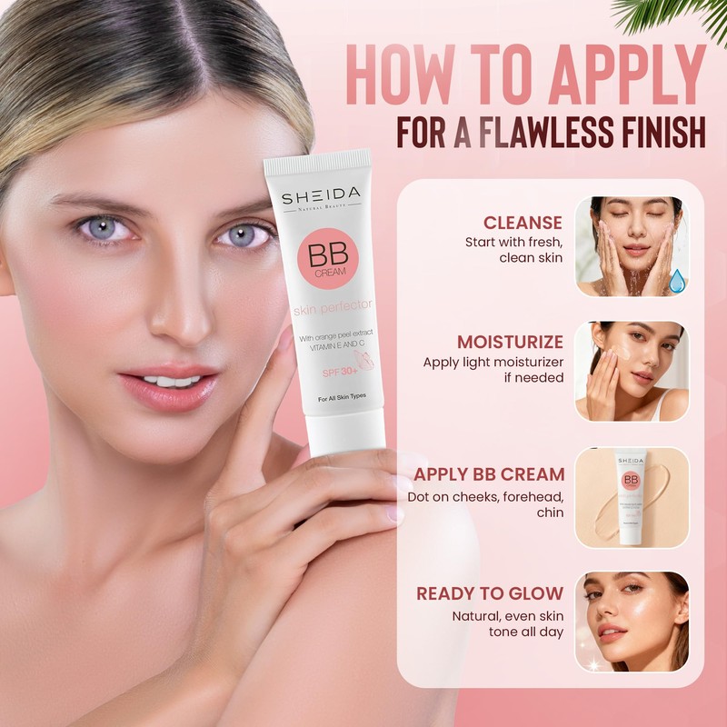 SHEIDA BB Creme Leight, Tinted Day Cream with SPF 30+,