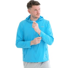 Shuanghu Men's UPF 50+ Sun Protection Shirts SPF Jacket UV Cooling Hoodie Long Sleeve Summer Clothing for Outdoor Hiking（Blue XL