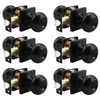 Probrico Black Privacy Door Knobs, Bathroom/Bedroom Square Door Knobs with