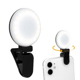 WOWLED Cell Phone Selfie Clip On Ring Light, 360 Degree Rotation, 3-Level Brightness, Circle Ring Light, for Phone, Tablet, Laptop, TikTok, Vlog, Webcam, for Birthday, Friends, Women, Men