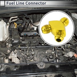 RATCHROLL 1 Pcs Universal Male Flare Reducer Hose Fitting Adapter AN8-AN8-AN8 Fuel Line Connector Aluminum Gold Tone