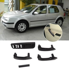 Blende für Fensterschalter auf der Fahrerseite, Vorne Rechts, 2 Haltegriffe Hinten, Schnappdesign, Kompatibel mit MK4-Türhaltegriff gemäß OEM-Nummer, Einfache Installation (BLACK)