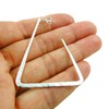 Large Triangle Solid 925 Sterling Silver Earrings