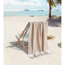 LANE LINEN - Juego de 2 toallas de playa turcas grandes, toallas de playa ligeras para adultos, toallas de playa de 39 x 71 pulgadas, absorbentes, de secado rápido, duraderas a prueba de arena, color