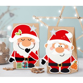 KuschelICH Team Santa Advent Calendar for Filling with Stickers and Advent Calendar Numbers for Designing and DIY Crafts (Team Santa)