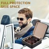 ROSELLE Eyewear Travel Case for women men, Luxury leather 3-Slot