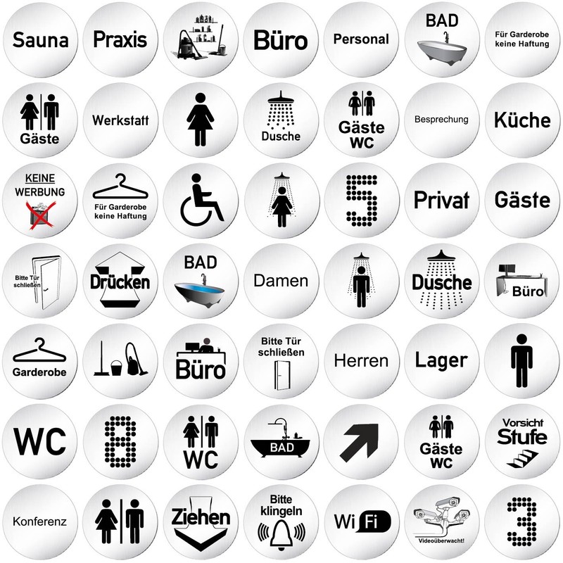 Türschilder24 XXL Door Sign, Diameter 100 mm, Private Sign, Made