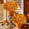 12 Bundles Artificial Fall Flowers, UV Resistant Faux Mums for