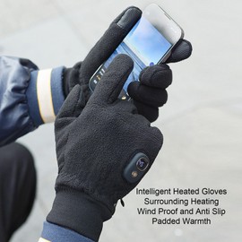 Diydeg Heated Gloves, Adjustable Temperature Rechargeable Electric Gloves for Men Women, Detachable Washable Winter Warm Glove Liners for Driving, Skiing, Hiking, Cycling