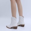 GLOBALWIN White Cowboy Boots for Women Western Charm Fashion Mid