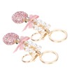 2Pcs Keychain Pendant Pearl DiamondStudded Fruit Shape Key Ring Girl