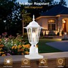 GRUENLICH Dusk to Dawn Outdoor Post Lights, Modern White Exterior