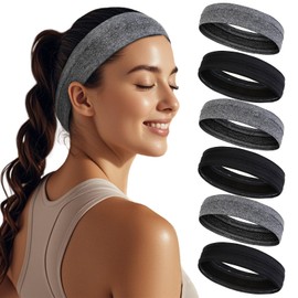 Sweat Bands Headbands for Women Non Slip, Workout Headbands with Grip - Women Sports Head Bands for Women's Hair, Moisture Wicking Sweatbands for Running Yoga Athletic