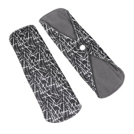 Ipetboom 5PCS Washable Bamboo Charcoal Fiber Sanitary Pads Reusable Sanitary Napkins with Random Patterns for Women Comfort During Menstruation