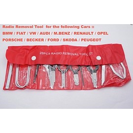 Professional 20 Pcs Car Audio Stereo Radio Cassette Removal Tool Kit with Organizer Bag