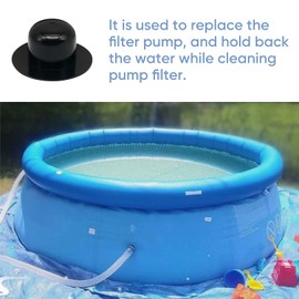 Pack of 4 Pool Plugs, Pool Adapter, Pool Sealing Plug, Pool Connection Set, Cover Pool Plug, Strainer Hole Plugs, Pool Filter Sealing Plugs Compatible with Water Revitalisation (4, Black)