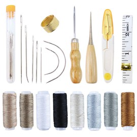 Vitoki Upholstery Repair Kit 29-Pack Hand Sewing Needles Canvas Thread and Needles Tape Measure Large-Eye Stitching Needles for Upholstery Carpet Leather Craft Repair