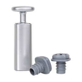 Rabbit Wine Preserver with Vacuum Stoppers, Silver