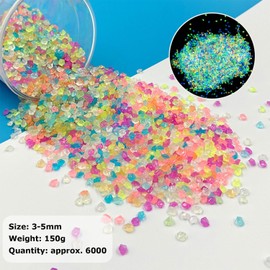 JOYOLA Pack of 6000 Colourful Sand Luminous Small Gravel, 3-5 mm Luminous Stones, 150 g Colourful Luminous Sand, Fluorescent Stones, Decorative Stones Fluorescent for Garden, Aquarium, Children's
